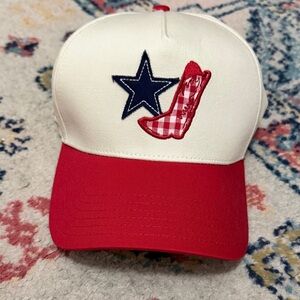 Beginning Boutique Red and White Hat